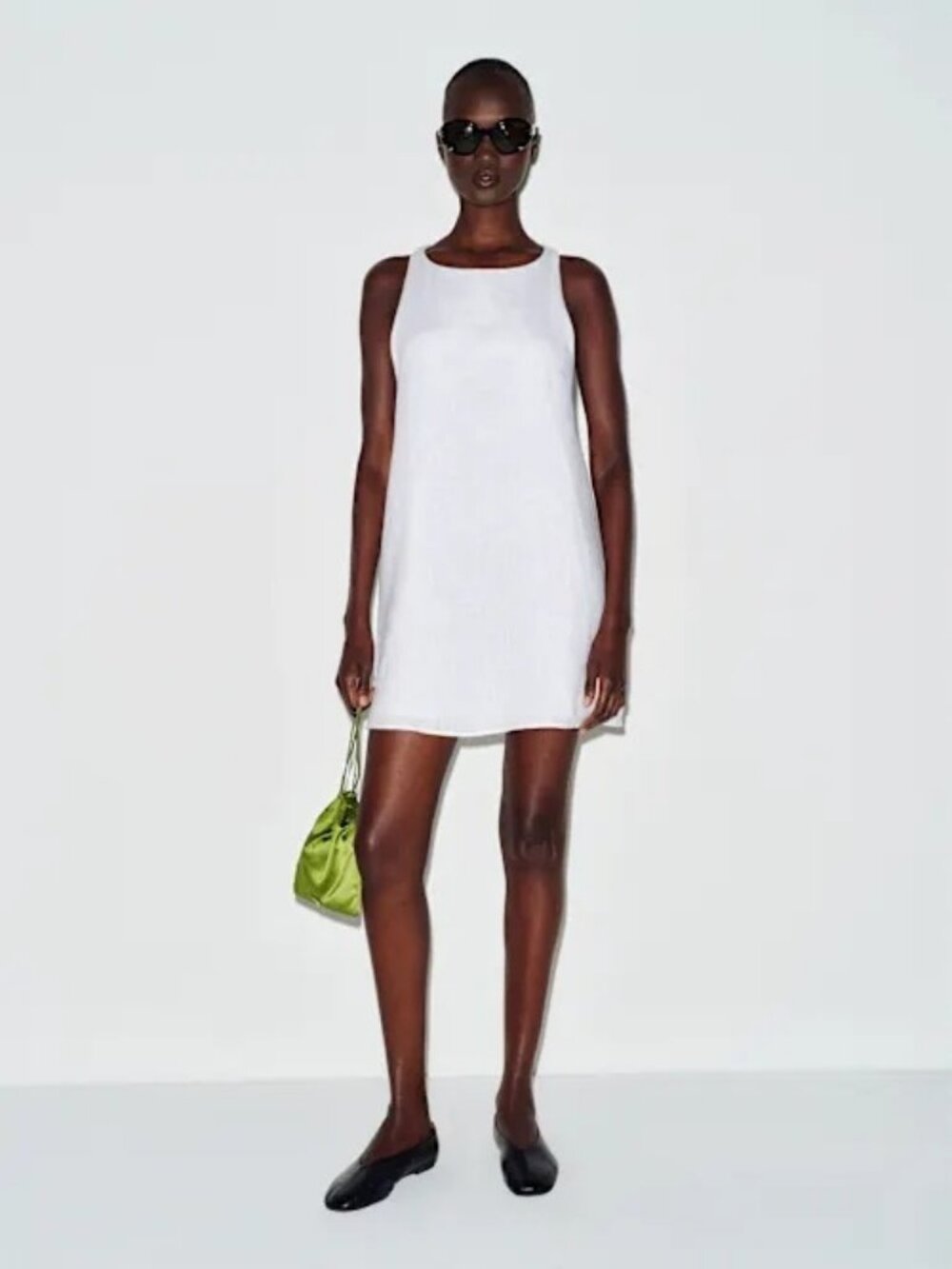 Reformation Jessi Linen Dress 4 Mini Sleeveless Minimalist Classic Preppy Shift